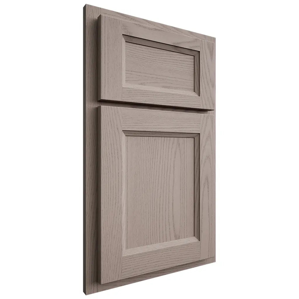 Shiloh Cabinetry Partial Overlay Greensboro Red Oak Plain Cut Sterling Door