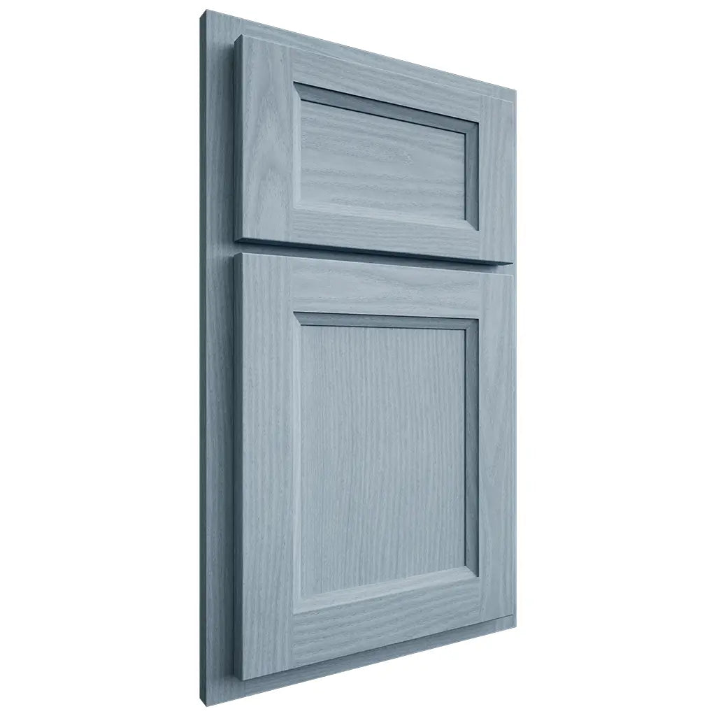 Shiloh Cabinetry Partial Overlay Greensboro White Oak Plain Cut Sky Door
