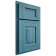 Shiloh Cabinetry Partial Overlay Hamlin Hickory Plain Cut Aqua Door