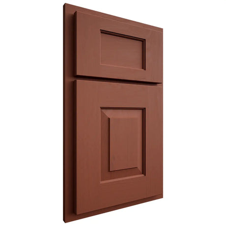 Shiloh Cabinetry Partial Overlay Hamlin Maple Plain Cut Cayenne Door