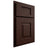 Shiloh Cabinetry Partial Overlay Hamlin Maple Plain Cut Cocoa Door