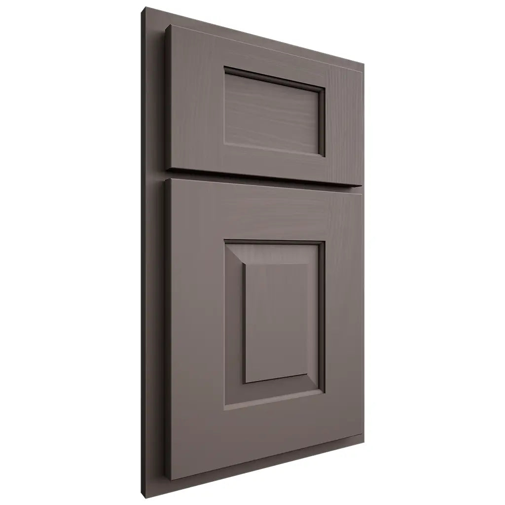 Shiloh Cabinetry Partial Overlay Hamlin Poplar Plain Cut Heatherstone Door