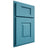 Shiloh Cabinetry Partial Overlay Hamlin White Oak Plain Cut Aqua Door