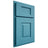 Shiloh Cabinetry Partial Overlay Hamlin White Oak Quarter Sawn Aqua Door