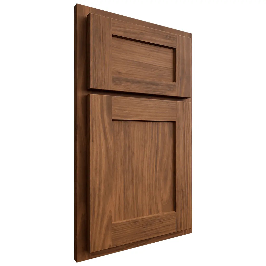 Shiloh Cabinetry Partial Overlay Hanover Cherry Plain Cut Carob Door