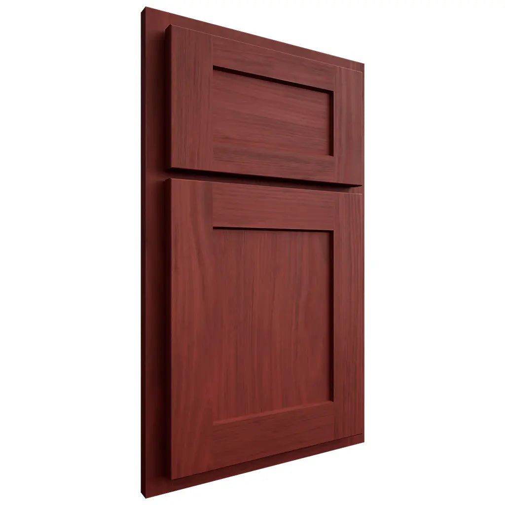 Shiloh Cabinetry Partial Overlay Hanover Cherry Plain Cut Red Door