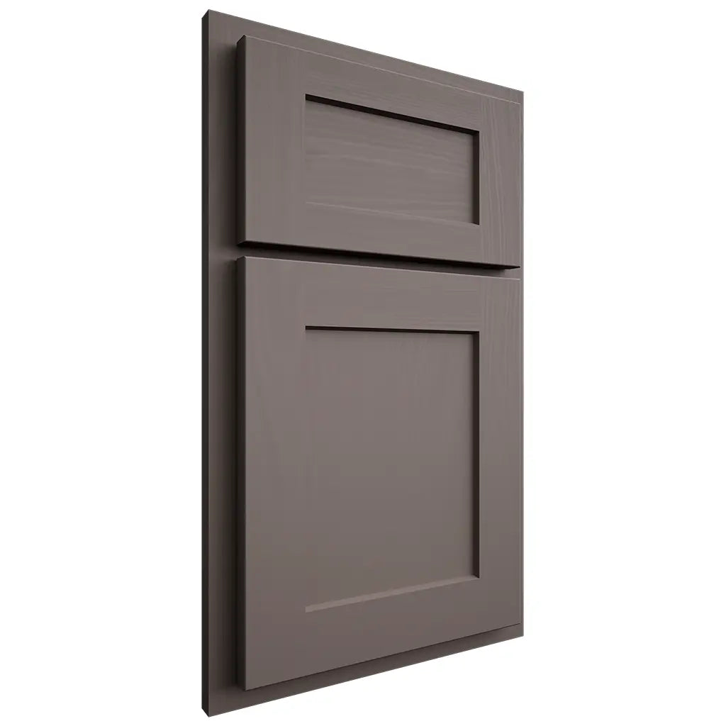 Shiloh Cabinetry Partial Overlay Hanover Poplar Plain Cut Heatherstone Door
