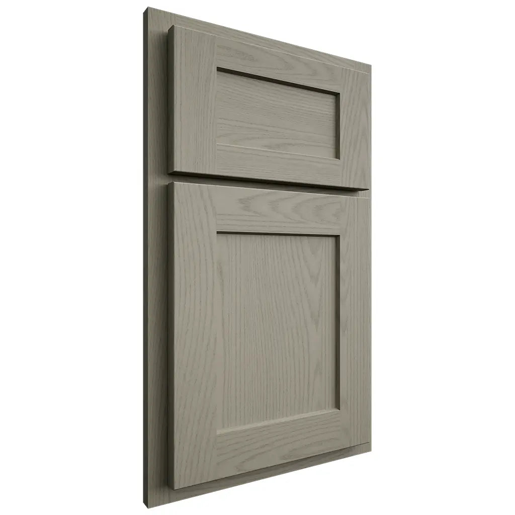 Shiloh Cabinetry Partial Overlay Hanover Red Oak Plain Cut Thyme Door