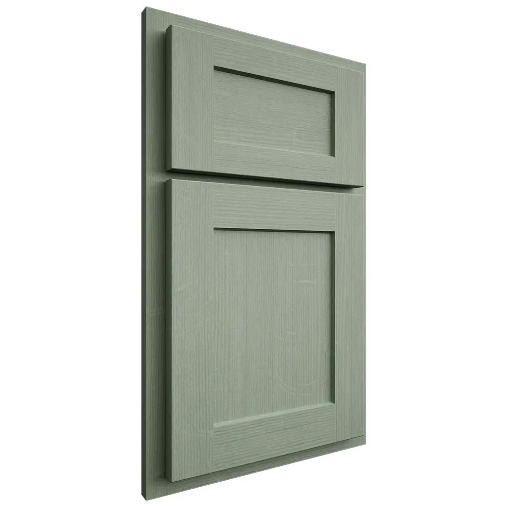 Shiloh Cabinetry Partial Overlay Hanover White Oak Quarter Sawn Moss Door