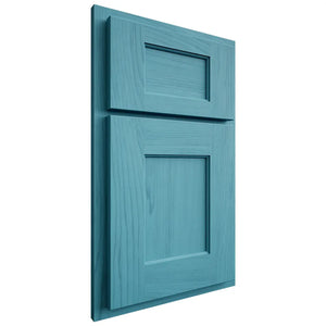 Shiloh Cabinetry Partial Overlay Heritage Alder Plain Cut Aqua Door
