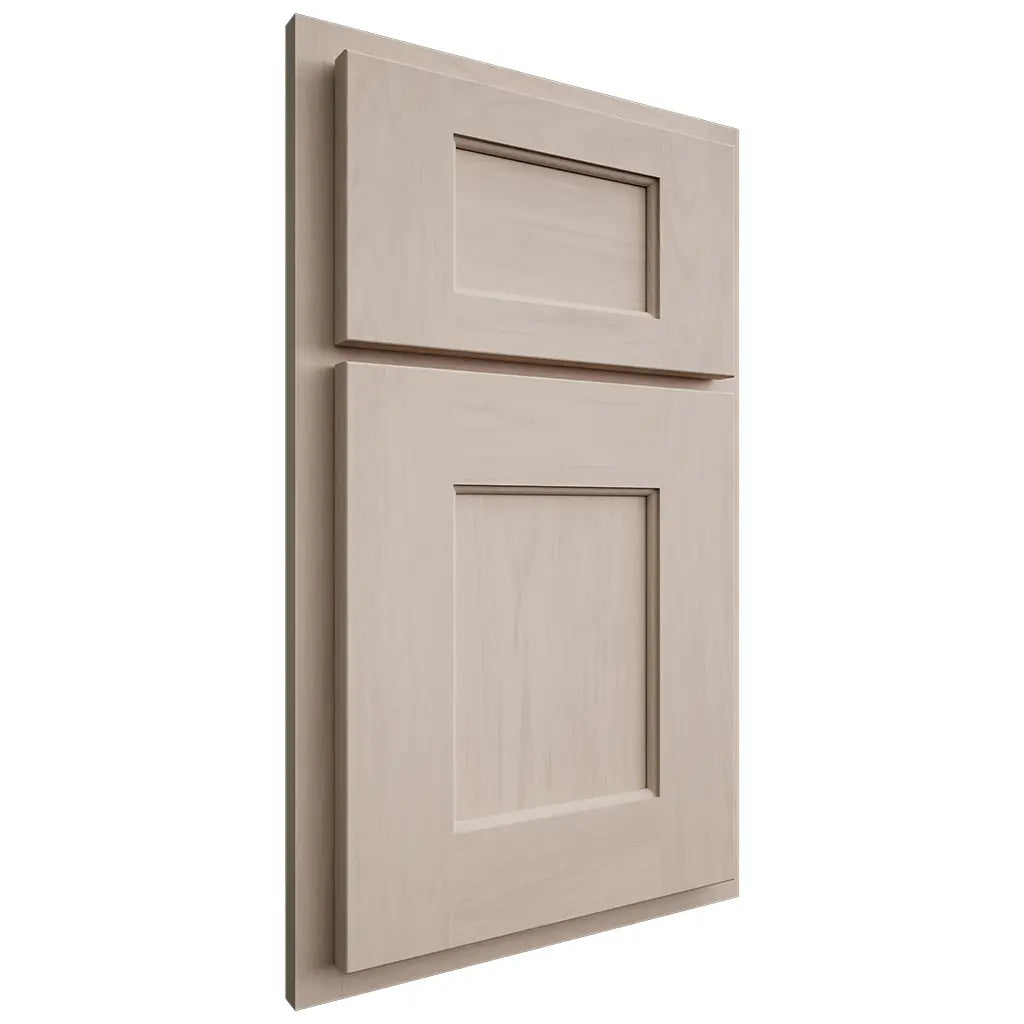 Shiloh Cabinetry Partial Overlay Heritage Alder Plain Cut White Sands Door