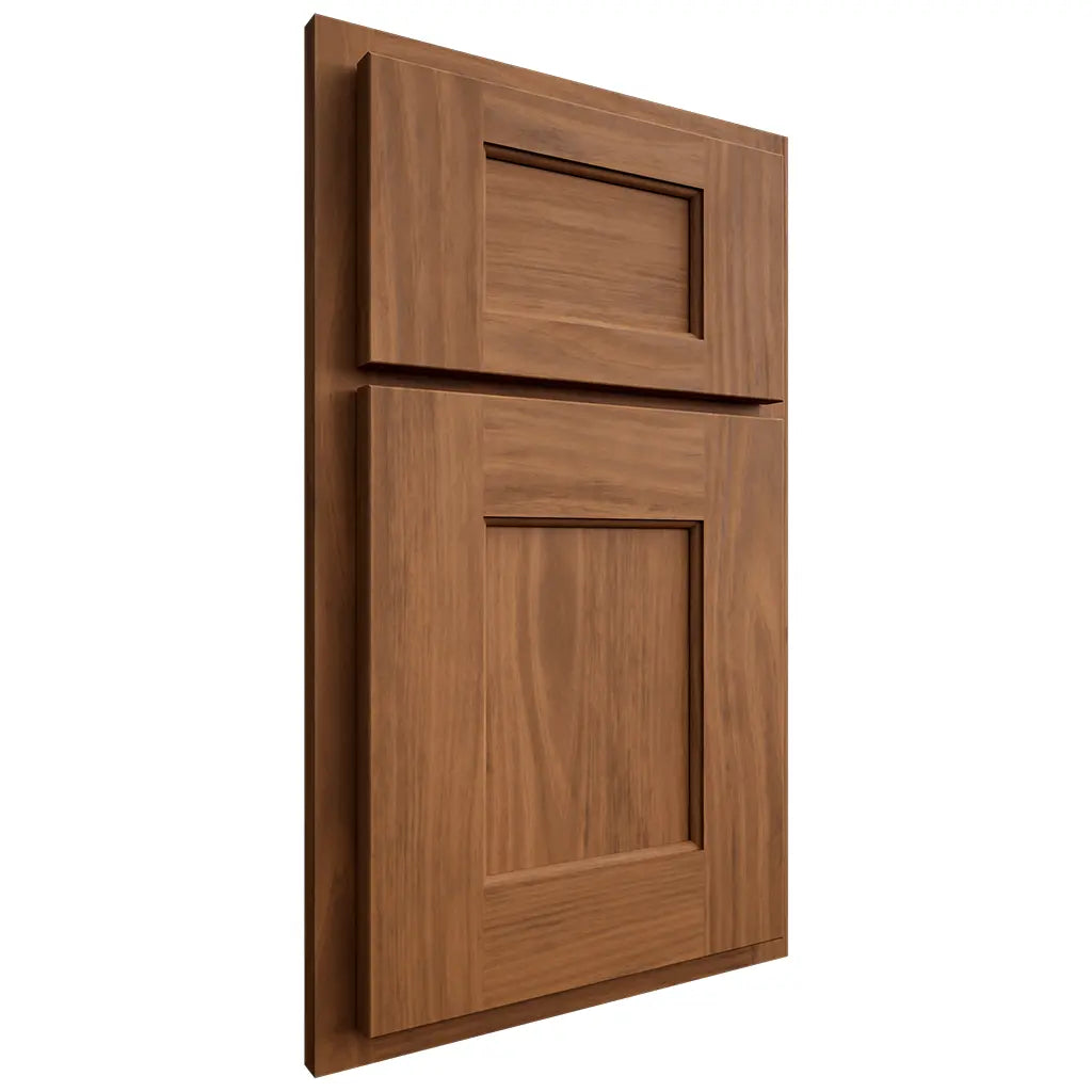Shiloh Cabinetry Partial Overlay Heritage Cherry Plain Cut Coffee Door