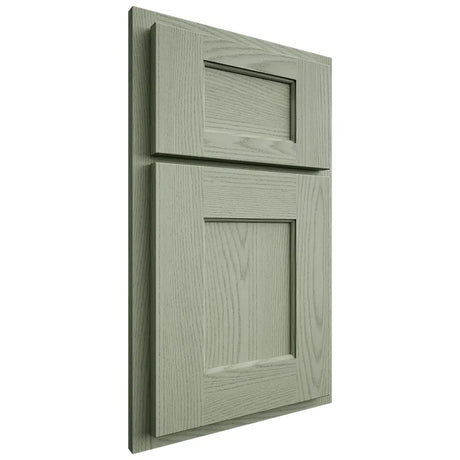 Shiloh Cabinetry Partial Overlay Heritage Red Oak Plain Cut Moss Door