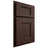 Shiloh Cabinetry Partial Overlay Heritage Walnut Plain Cut Bison Door