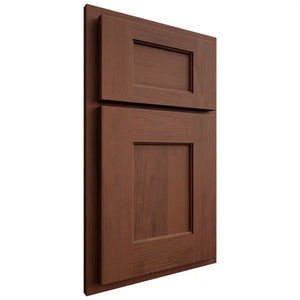 Shiloh Cabinetry Partial Overlay Heritage Walnut Plain Cut Rye Door