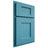 Shiloh Cabinetry Partial Overlay Heritage White Oak Plain Cut Aqua Door