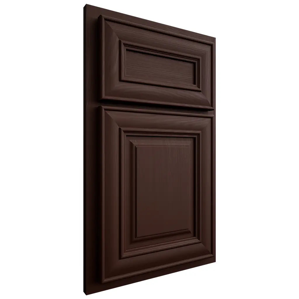 Shiloh Cabinetry Partial Overlay Kendall Maple Plain Cut Cocoa Door