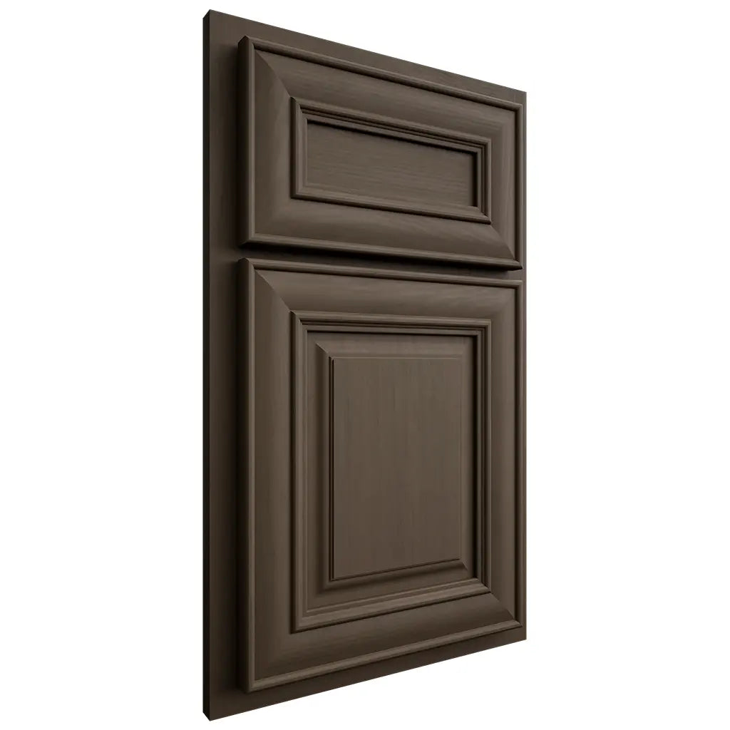 Shiloh Cabinetry Partial Overlay Kendall Maple Plain Cut Perfect Brown Door