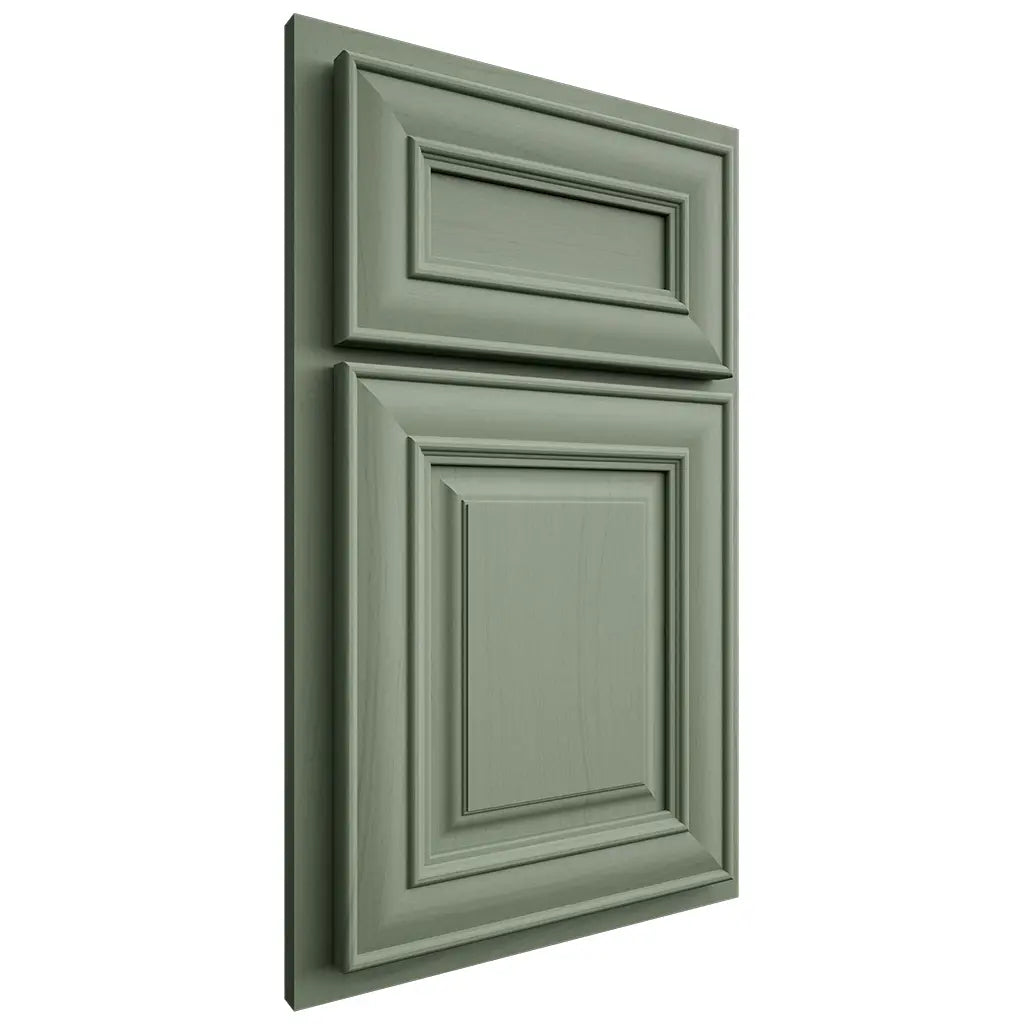 Shiloh Cabinetry Partial Overlay Kendall Poplar Plain Cut Moss Door