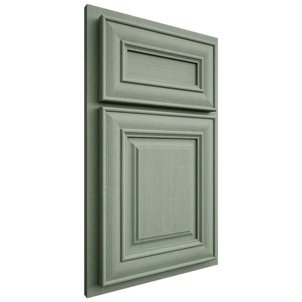 Shiloh Cabinetry Partial Overlay Kendall White Oak Quarter Sawn Moss Door