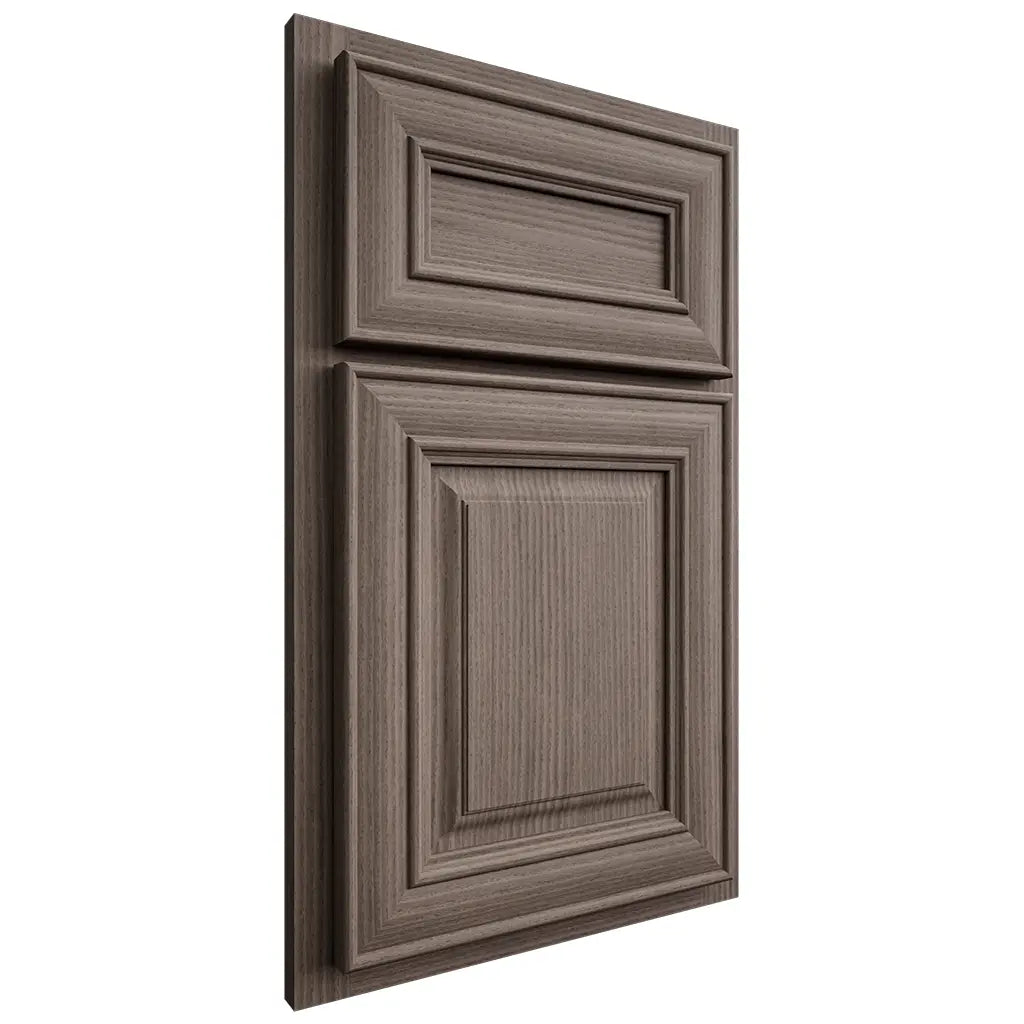 Shiloh Cabinetry Partial Overlay Kendall White Oak Rift Cut Clay Door