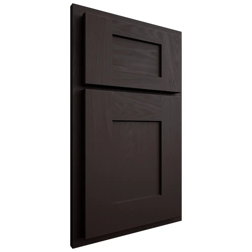 Shiloh Cabinetry Partial Overlay Lancaster Maple Plain Cut Espresso Door