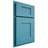 Shiloh Cabinetry Partial Overlay Lancaster White Oak Plain Cut Aqua Door