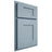 Shiloh Cabinetry Partial Overlay Lancaster White Oak Plain Cut Sky Door