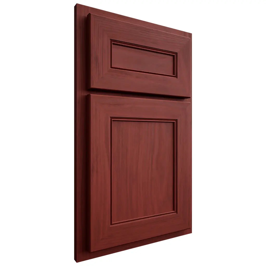 Shiloh Cabinetry Partial Overlay Landes Cherry Plain Cut Red Door