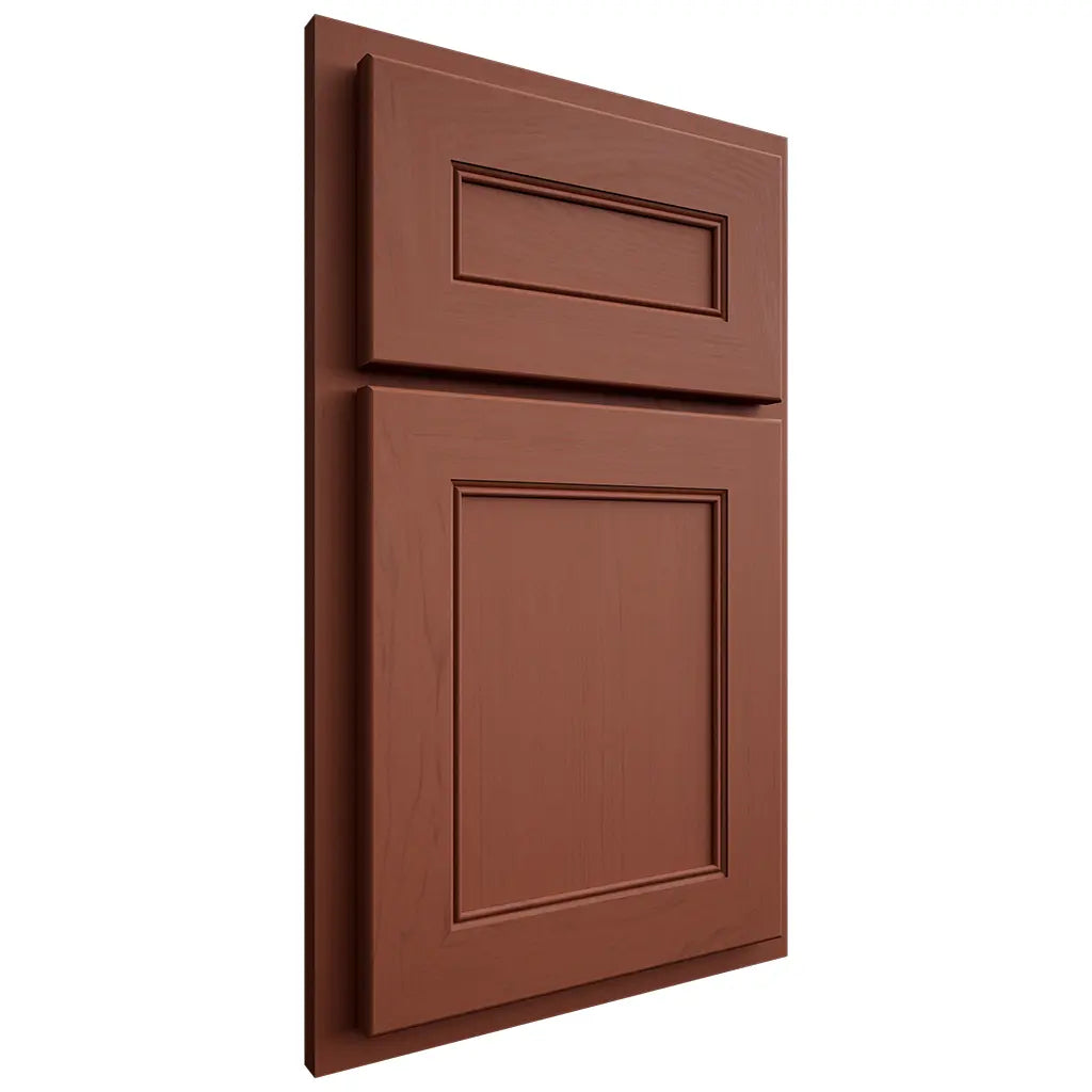 Shiloh Cabinetry Partial Overlay Landes Maple Plain Cut Cayenne Door