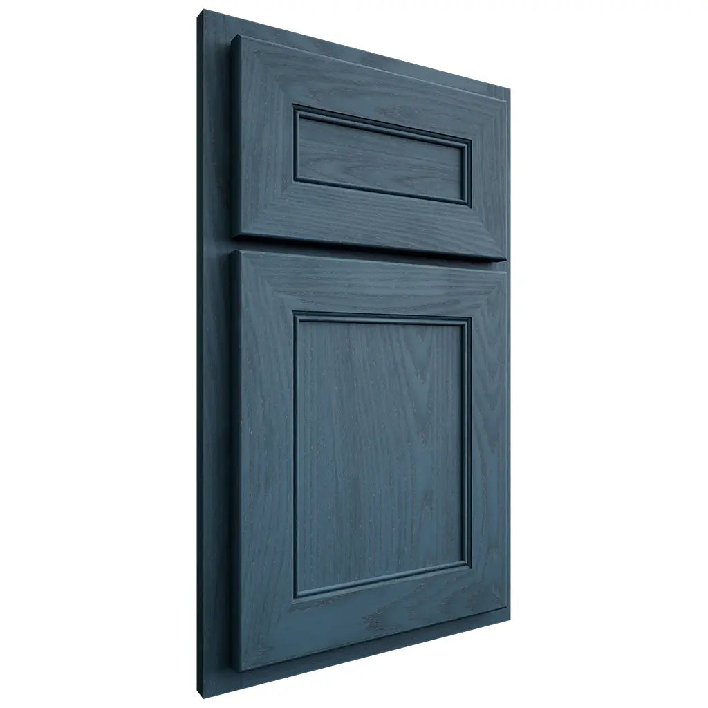Shiloh Cabinetry Partial Overlay Landes Red Oak Plain Cut Hudson Door
