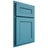 Shiloh Cabinetry Partial Overlay Landes White Oak Rift Cut Aqua Door