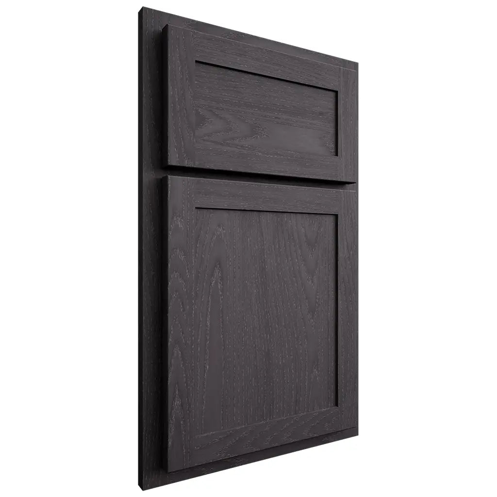 Shiloh Cabinetry Partial Overlay Malibu Red Oak Plain Cut Harbor Door