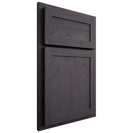 Shiloh Cabinetry Partial Overlay Malibu Red Oak Plain Cut Harbor Door