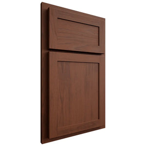 Shiloh Cabinetry Partial Overlay Malibu Walnut Plain Cut Rye Door