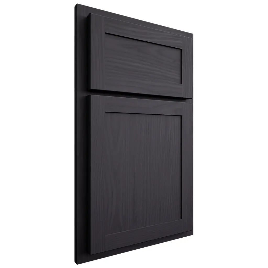 Shiloh Cabinetry Partial Overlay Malibu White Oak Plain Cut Harbor Door