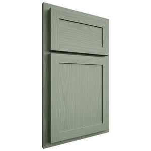 Shiloh Cabinetry Partial Overlay Malibu White Oak Plain Cut Moss Door