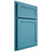 Shiloh Cabinetry Partial Overlay Malibu White Oak Rift Cut Aqua Door