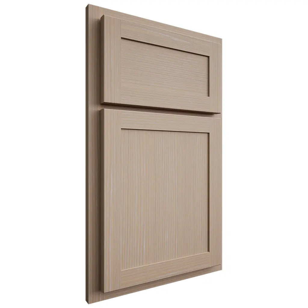 Shiloh Cabinetry Partial Overlay Malibu White Oak Rift Cut Straw Door