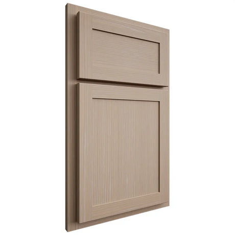 Shiloh Cabinetry Partial Overlay Malibu White Oak Rift Cut Straw Door