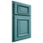 Shiloh Cabinetry Partial Overlay Montgomery Red Oak Plain Cut Aqua Door