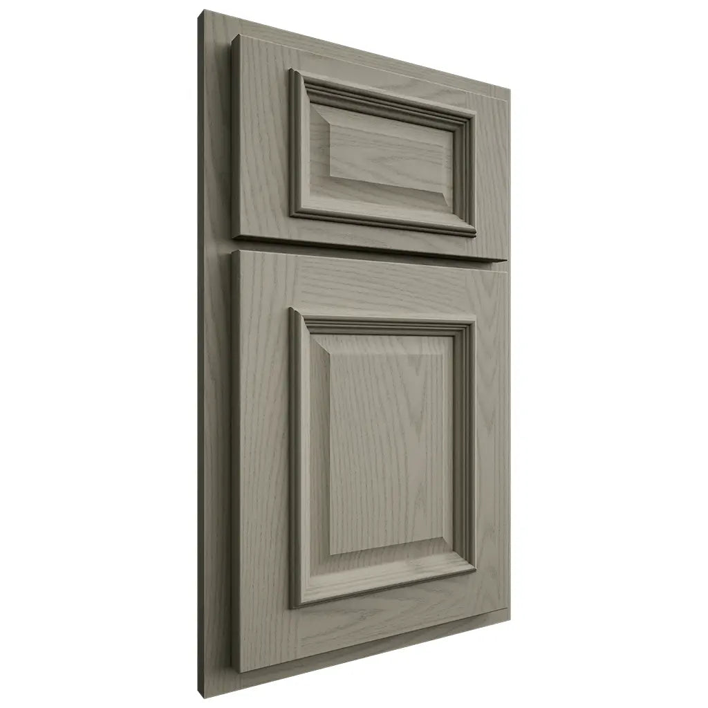 Shiloh Cabinetry Partial Overlay Montgomery Red Oak Plain Cut Thyme Door