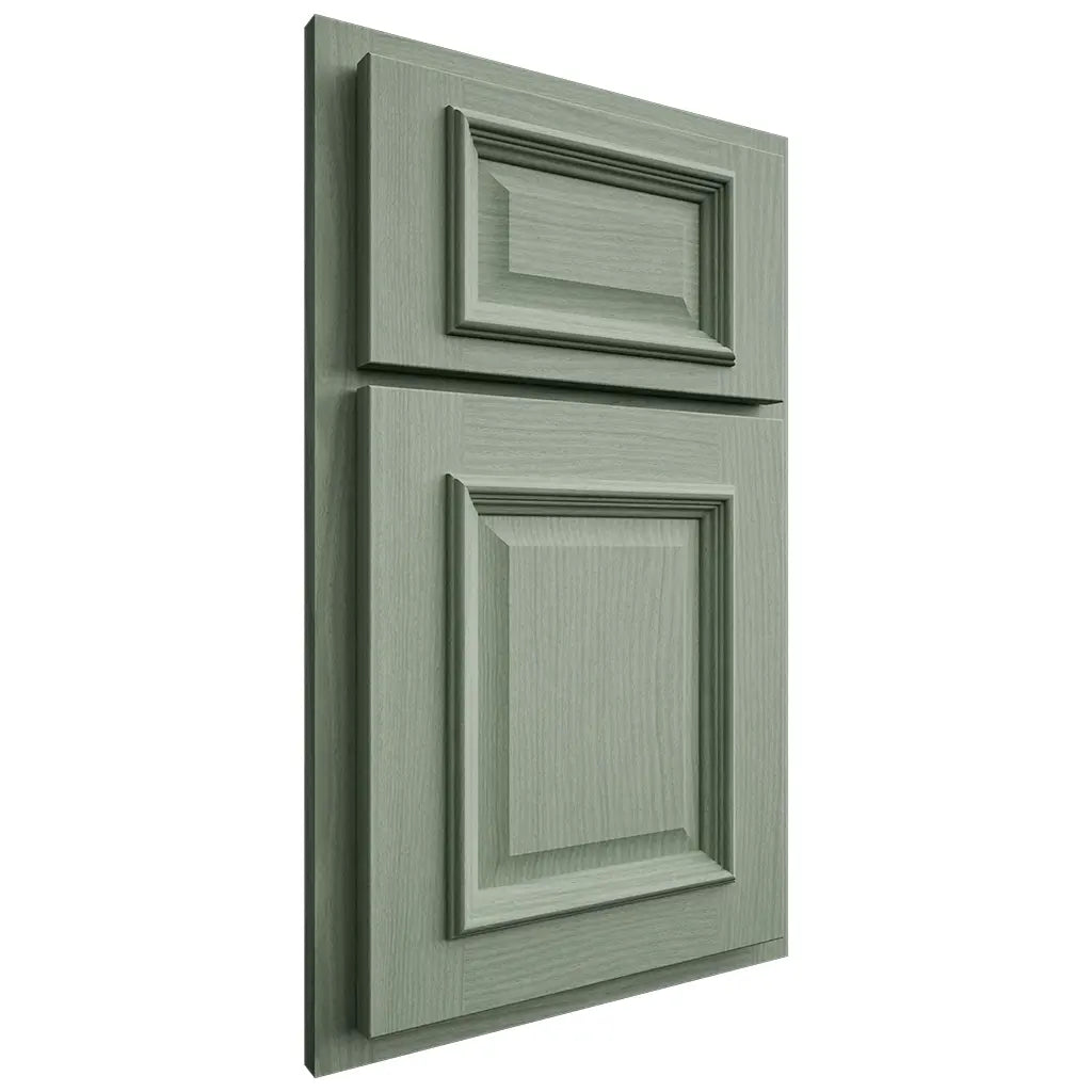 Shiloh Cabinetry Partial Overlay Montgomery White Oak Plain Cut Moss Door