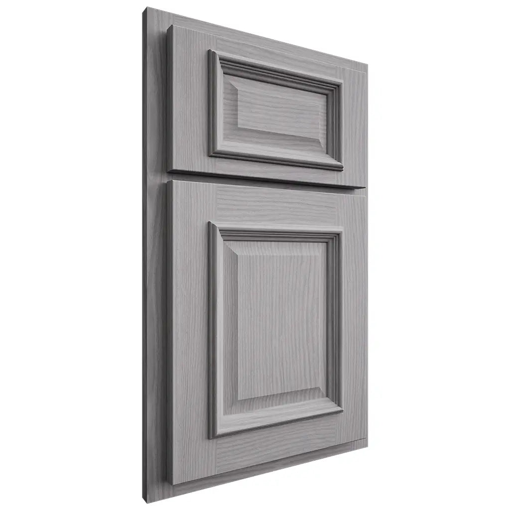 Shiloh Cabinetry Partial Overlay Montgomery White Oak Plain Cut Stratus Door