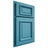 Shiloh Cabinetry Partial Overlay Montgomery White Oak Quarter Sawn Aqua Door