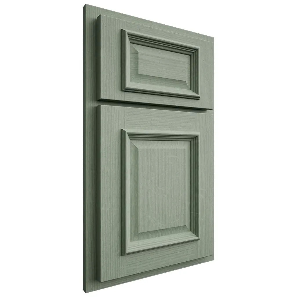 Shiloh Cabinetry Partial Overlay Montgomery White Oak Quarter Sawn Moss Door
