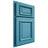 Shiloh Cabinetry Partial Overlay Montgomery White Oak Rift Cut Aqua Door