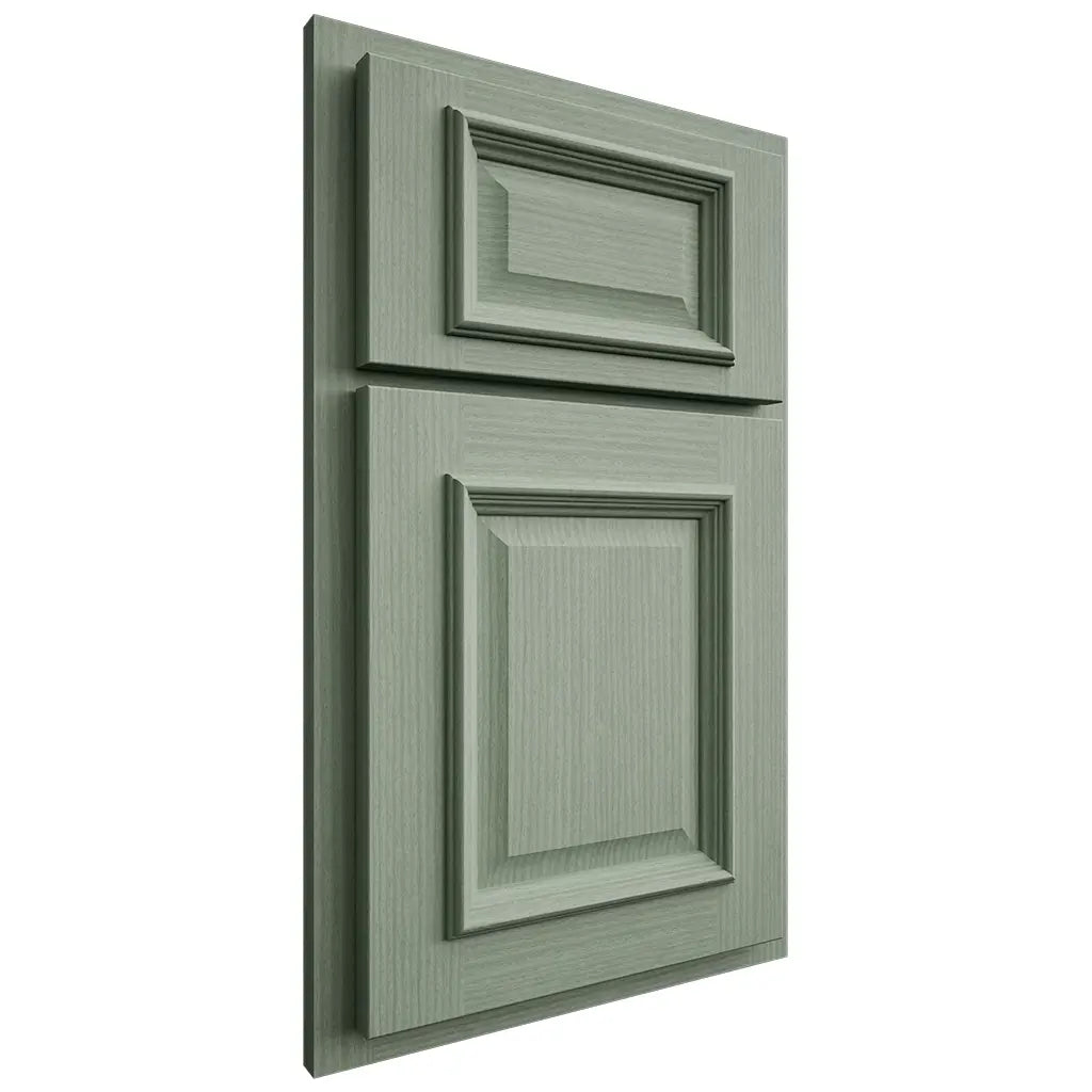 Shiloh Cabinetry Partial Overlay Montgomery White Oak Rift Cut Moss Door