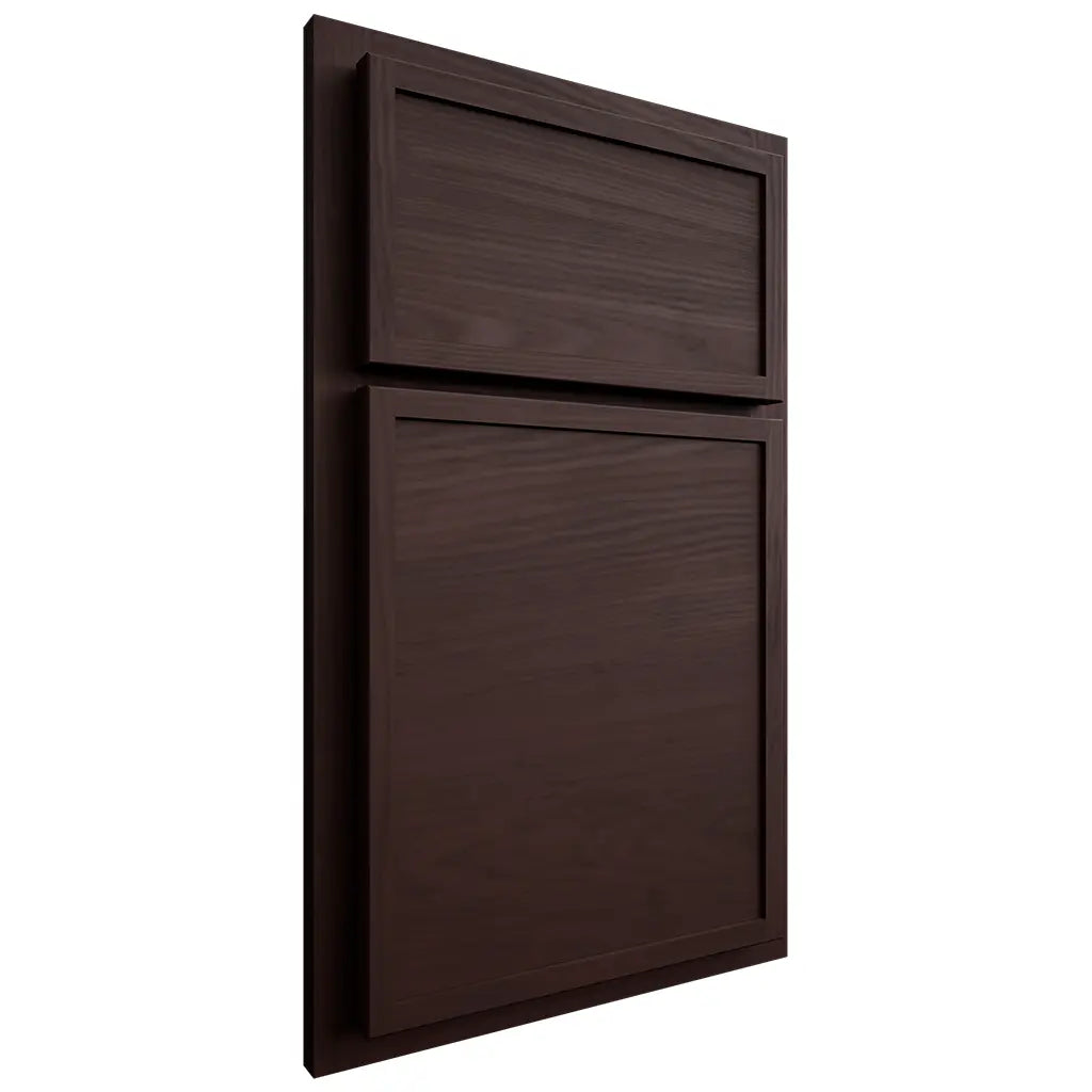 Shiloh Cabinetry Partial Overlay Napa Horizontal Alder Plain Cut Bistre Door