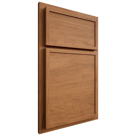 Shiloh Cabinetry Partial Overlay Napa Horizontal Alder Plain Cut Caramel Door